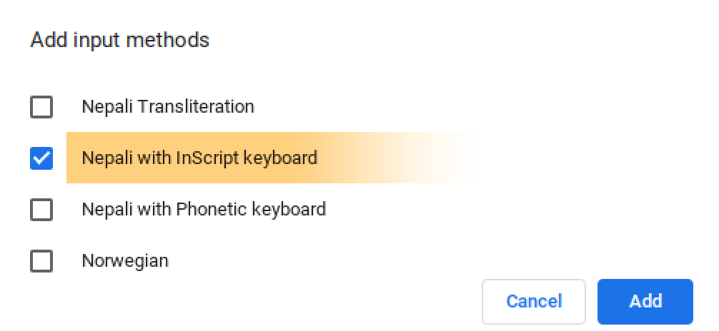 Nepali Chrome input