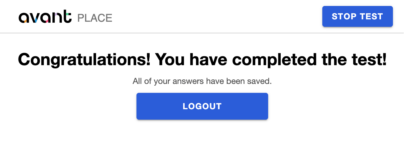 PLACE test finished.