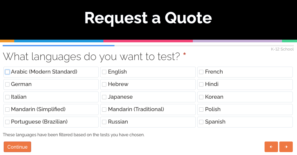 Request a Quote screenshot.