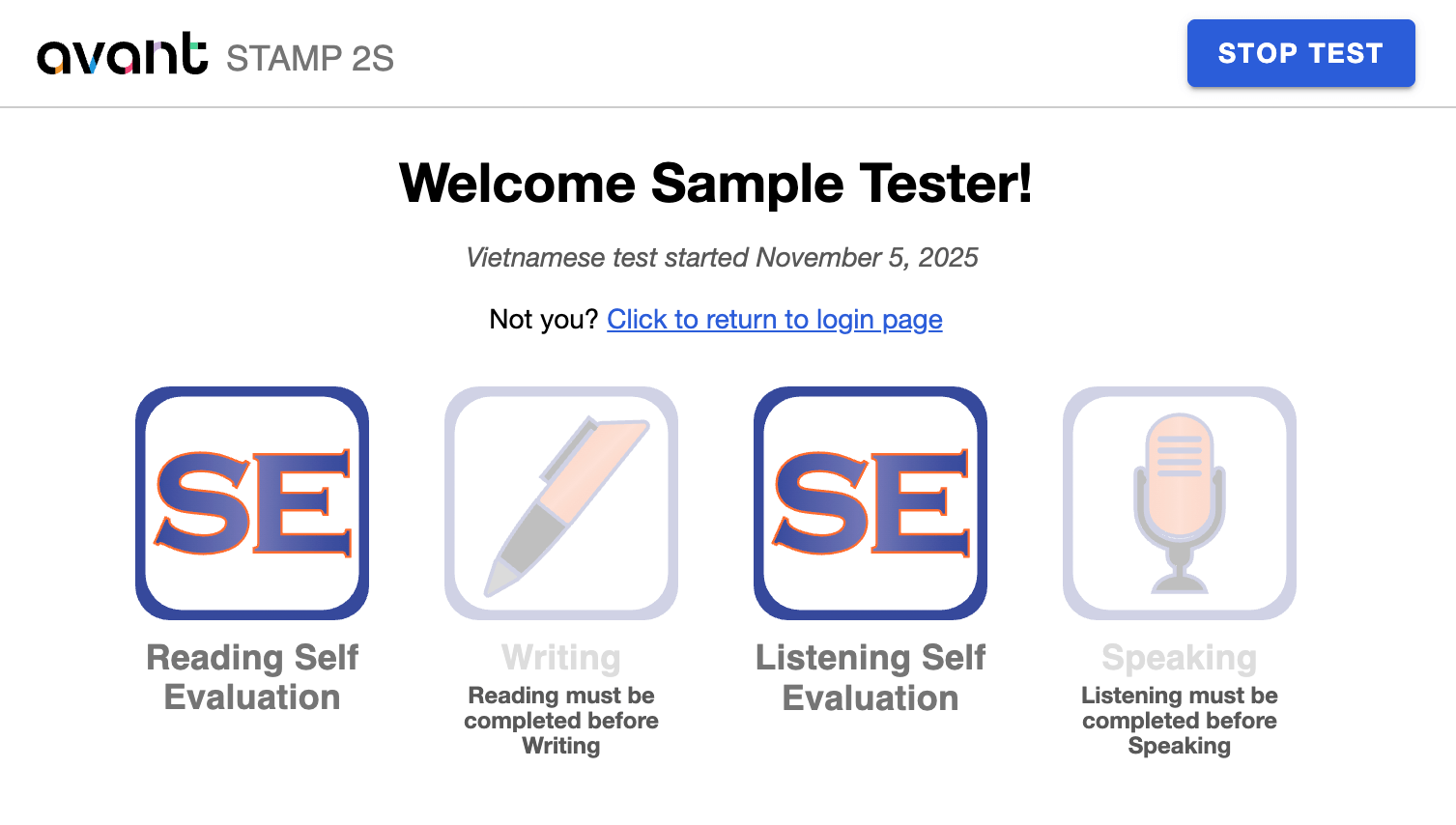 STAMP WS dashboard.