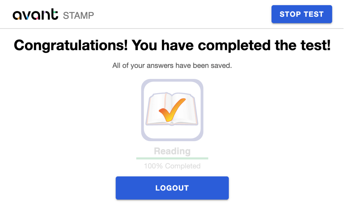 STAMP for Latin test finished.